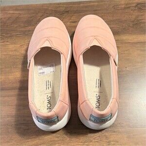 TOMS Quilted Pink Slip-On Flats Women's US 7 Comfort Casual Shoes